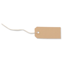 Merit Strung Paper Tags 82x41mm Buff Ref TG8071 [Pack 1000]