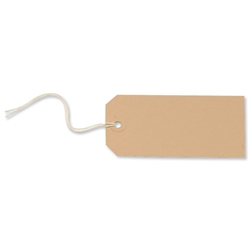 Merit Strung Paper Tags 120x60mm Buff Ref TG8074 [Pack 1000]