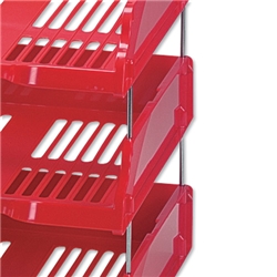 Esselte Transit Letter Tray Risers Silver Ref 15658 [Set 4]