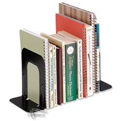 Steelmaster Standard Bookends Stepped Black Ref MMF241007104 [Pack 2]