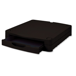 Compucessory Monitor Screen Riser 67mm Stackable 1 Drawer 15kg Load H70mm Black Ref CCS25307