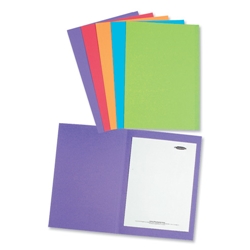 Concord Bright Square Cut Folder Recycled Pre-punched 290gsm Foolscap Assorted Ref 5499/554 [Pack 50]
