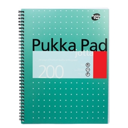 Pukka Pad Jotta Notebook Wirebound Perforated Ruled 4-Hole 80gsm 200pp A4 Metallic Ref JM018 [Pack 3]