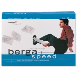 Berga Speed Copier Paper Multifunctional Ream-Wrapped 80gsm A4 White Ref 3227 [500 Sheets] - Item image