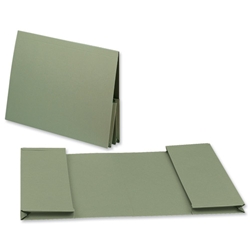 Guildhall Legal Wallet Double Pocket Manilla 315gsm 2x35mm Foolscap Green Ref 214-GRNZ [Pack 25]