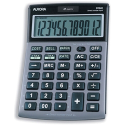 Aurora Calculator Desktop Multifunction 12 Digit 3 Key Memory Tilted 101x150x23mm Ref DT661