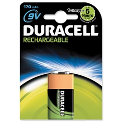 Duracell Battery Rechargeable Accu NiMH 170mAh 9v Ref 15036495