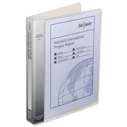 Snopake Executive A4  Ring Binder Polypropylene 4 D-Ring 25mm Clear Ref 13386 [Pack 10]