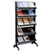 Fast Paper Literature Display Mobile Single-sided 5 Shelves 35mm Lip W825xD382xH1650mm Black Ref 255.01