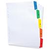 Elba Dividers Europunched 1-5 with Coloured Tabs A4 White - 100204622