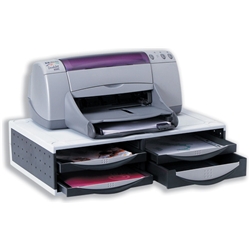 Fellowes Machine Organiser Printer Stand with Cable Management Clip Platinum Graphite Ref 24004