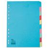 Elba Card Dividers Europunched 10-Part A4 Assorted Ref 100080806 [Pack 25]  - Price Offer