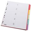 Elba Bright Card Dividers Europunched 5-Part A4 Assorted - 100204879