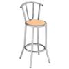 Trexus Cafe Bar Stool W350xD350xH800mm Silver and Beech - PS929S