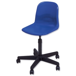 Trexus Swivel Chair Polypropylene Tamper-resistant Seat W460xD420xH460-600mm Blue