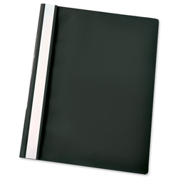 Esselte Report Flat File Lightweight Plastic Clear Front A4 Black Ref 28320 [Pack 25]