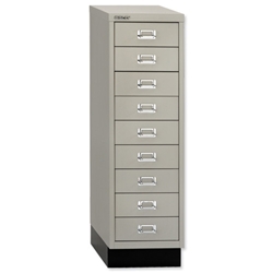 Bisley Multidrawer Cabinet Non-locking 9-Drawer W279xD408xH940mm Goose Grey Ref 39/9