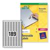 Avery Mini Labels Removable Laser 189 per Sheet - L4731REV-25