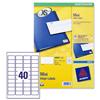 Avery Mini Labels Inkjet 40 per Sheet 45.7x25.4mm White Ref J8654-25 [