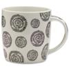 Mug Fine China Barrel Shaped Black and Purple Flowers Design Ref SW1394 [Pack 6]