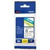 Brother PTouch TZE 8m Tape 6mm Black on White - TZE 211
