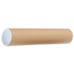 Ambassador Postal Tube Cardboard with Plastic End Caps L450xDia.75mm Ref PT076150450 [Pack 12]