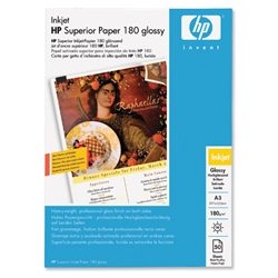 Hewlett Packard (HP) Superior Inkjet Paper Double-sided Glossy 180gsm A3 Ref C6821A [50 Sheets]