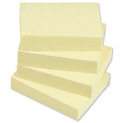5 Star Re-Move Notes Repositionable Pad of 100 Sheets 38x51mm Yellow [Pack 12]