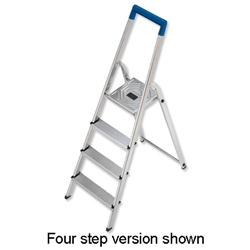 Hailo L20 Folding Aluminium Ladder 3 Non Slip Ribbed Steps 3.3kg Ref 8923-001