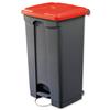 EcoStep Bin 90 Litre Red Lid Grey - SPICEECO90STEP1