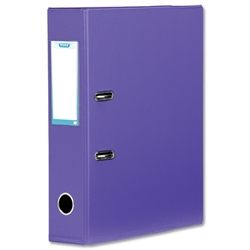 Elba Lever Arch File PVC Slotted 70mm Spine Foolscap Purple Ref 100080914 [Pack 10]