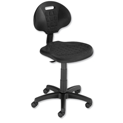 Trexus Factory Chair Gas Lift Easy Clean Seat W470xD430xH480-600mm Backrest 310mm Black