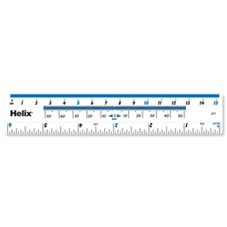Helix Ruler Plastic 10ths 16ths/inch and Millimetres 150mm Clear Ref J01025