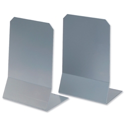 Helix Super Giant Bookends Metal with Fixing Holes W200xD150xH300mm Mercury Ref V58030 [Pack 2] - Item image