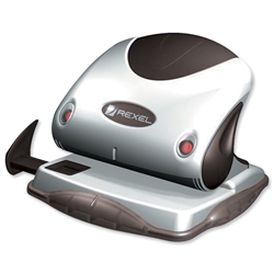 Rexel P215 Punch 2-Hole with Nameplate Capacity 15x 80gsm Silver and Black Ref 2100738