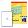 Avery Addressing Labels 1 Per Sheet Clear [25 Labels] - J8567-25