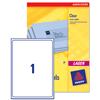 Avery Addressing Labels Laser 1 Per Sheet Clear [25 Labels] - L7567-25