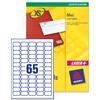 Avery Mini Labels Inkjet 65 per Sheet 38.1x21.2mm White J8651-100