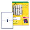Avery Heavy Duty Labels Laser 2 per Sheet 199.6x143.5mm White Ref L706