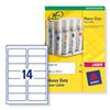 Avery Heavy Duty Labels Laser 14 per Sheet 99.1x38.1mm White Ref L7063