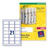 Avery Heavy Duty Labels Laser 21 per Sheet 63.5x38.1mm White Ref L7060
