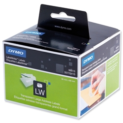 Dymo LabelWriter Labels Large Address Plastic 36x89mm Clear Ref 99013 S0722410 [Pack 260]