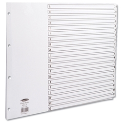 Concord Classic Index Mylar-reinforced Punched 4 Holes A-Z 20-Part A3 White Ref 04901/CS49