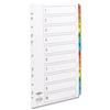 Concord Commercial Dividers Europunched 1-10 Coloured Tabs A4 - 08901