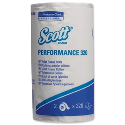 Scott Performance Toilet Tissue 2-ply 2 Rolls of 320 Sheets Ref 8538 [Pack 18]