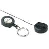 Durable Badge Reel Plastic Black with Key Ring Fastener and Retractabl