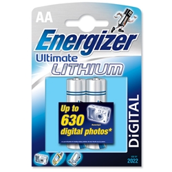 Energizer Ultimate Battery Lithium LR06 1.5V AA Ref 629762 [Pack 2]