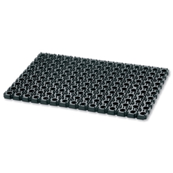 Doortex Octo Door Mat Indoor and Outdoor Rubber 400mmx600mm Black Ref 446220CBK