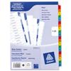 Avery Index Multipunched with Coloured Mylar Tabs 1-20 A4 White Ref 05471501 Avery Index Multipunched with Coloured Mylar Tabs 1-20 A4 White Ref 05471501