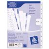 Avery Index Unpunched 1-10 White A4 Ref 05248061 [Pack 10]